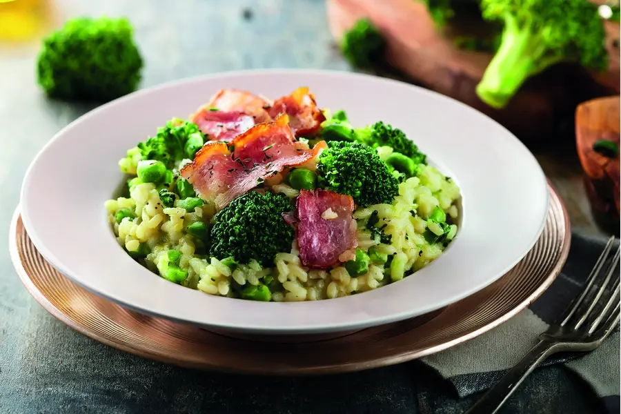 Risotto broccoli e speck
