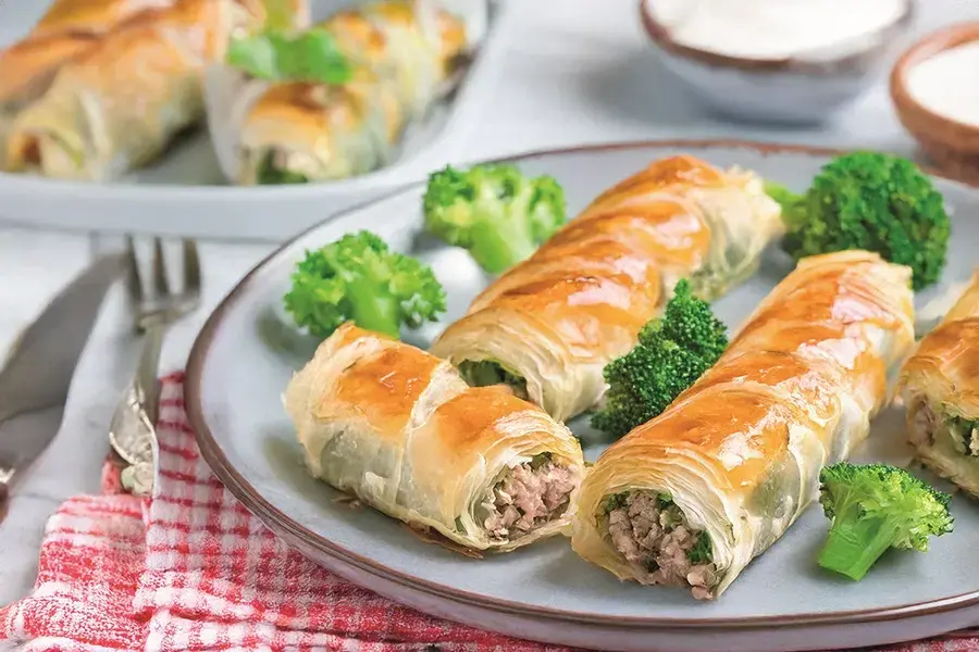 Involtini di broccoli e salsiccia