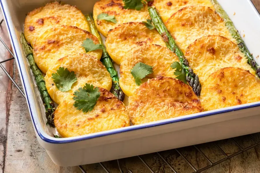 Gnocchi alla romana con asparagi