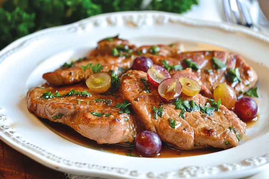 Scaloppine con uva nera